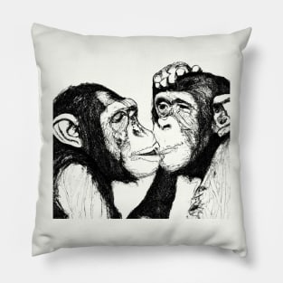 Chimpanzee Couple Love Pillow