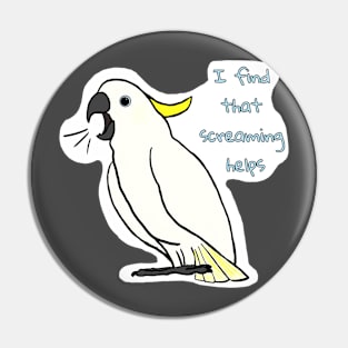 Screaming Cockatoo Pin