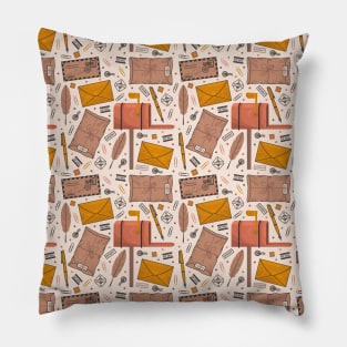 Envelopes and Stamps Pattern Pillow