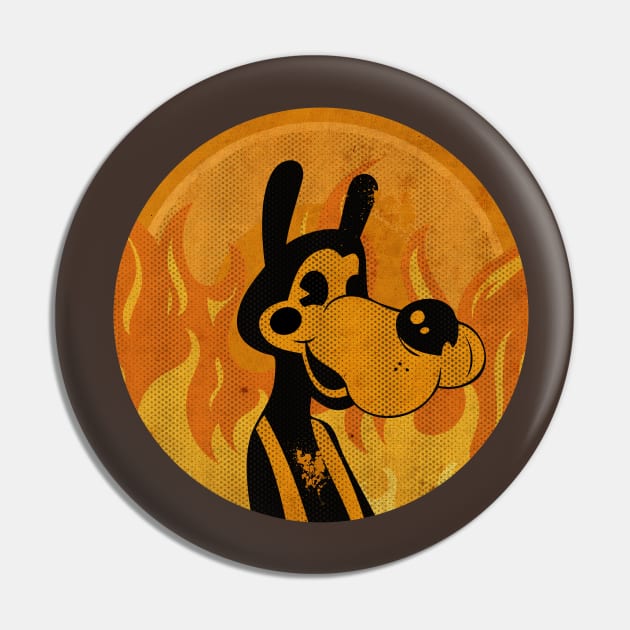 Rubberhose Cartoon Wolf Pin by CTShirts