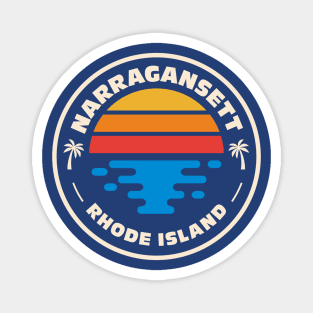 Retro Narragansett Rhode Island Vintage Beach Surf Emblem Magnet