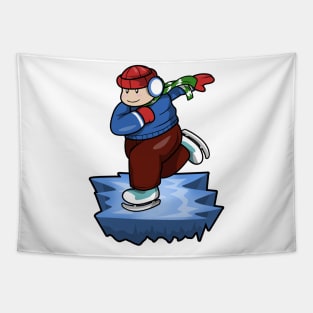 Ice Skater with Sweater Scarf and Hat Tapestry