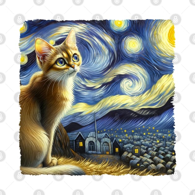Singapura Starry Night Inspired - Artistic Cat by starry_night