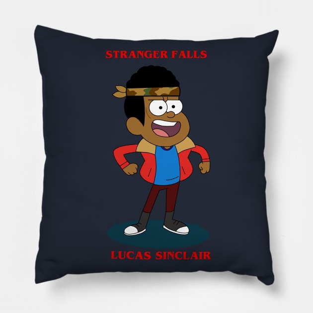 STRANGER FALLS LUCAS Pillow by garciajey