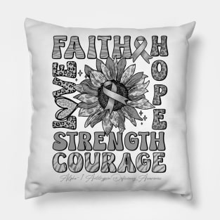 Alpha-1 Antitrypsin Deficiency Awareness - Sunflower strong faith love Pillow