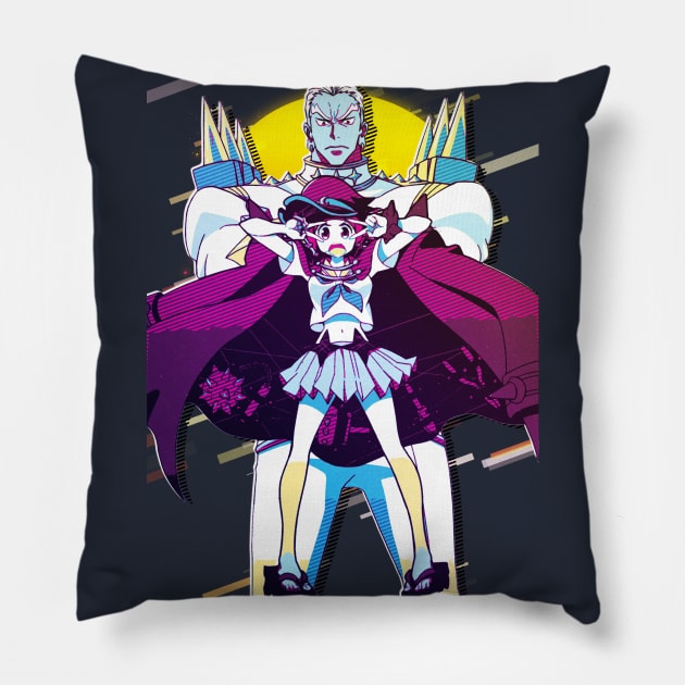 Kill la Kill Mako Mankanshoku and Ira Gamagori Pillow by 80sRetro