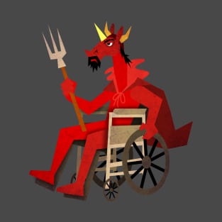 Devil Unicorn in Wheelchair T-Shirt