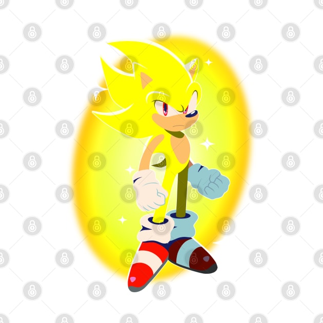 Super Sonic in Rise of the Wisps style by El Prisas Blue Blur Boutique