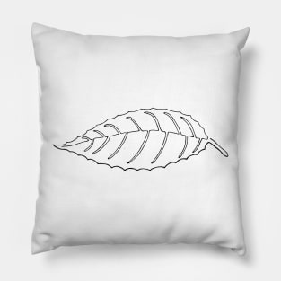 Single-Line Leaf (Dark on Light) Pillow