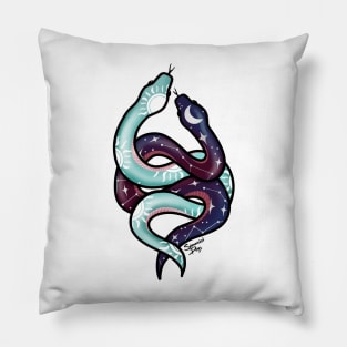 Celestial Sun and Moon Snakes Pillow