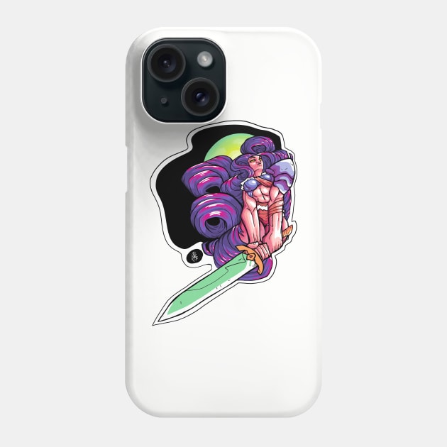 Maru Kiru Destroy the Moon - Large Sword Moon Background Phone Case by Brendan Albetski