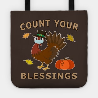 Count Your Blessings Autumn Turkey Mask Pumpkin. Tote