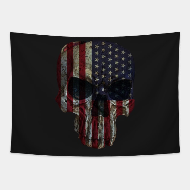 US FLAG SKULL Tapestry by AR DESIGN