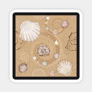 Seamless Pattern of Seashells Magnet