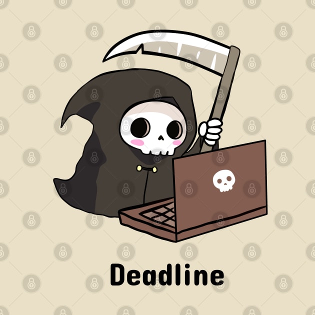Cute grim reaper on a deadline by Yarafantasyart
