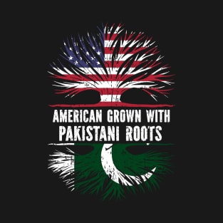 American Grown with Pakistani Roots USA Flag T-Shirt