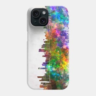 Belem skyline in watercolor background Phone Case
