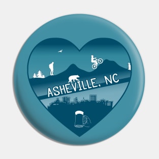 I Love AVL - Heart Cityscape - BLUE NA 08 Pin