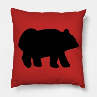 Rustic Black Bear with Buffalo Plaid Pillow