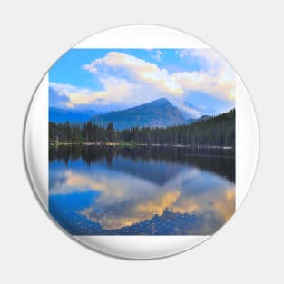 Rocky Mountain National Park Colorado Water, Clouds Reflection Pin