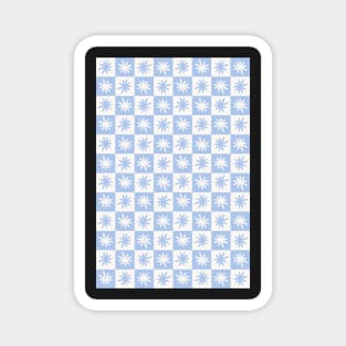 Lisa Says Gah Inspired Checkered Flower Trendy Pastel Blue Magnet