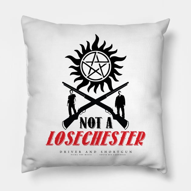 Not a Losechester Pillow by jacintajim