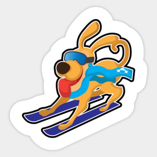 Dog Ski Gift Slalom Winter Sport Dog Sticker Teepublic