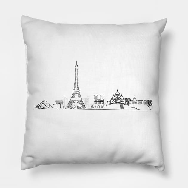 Paris Skyline Pillow by drknice