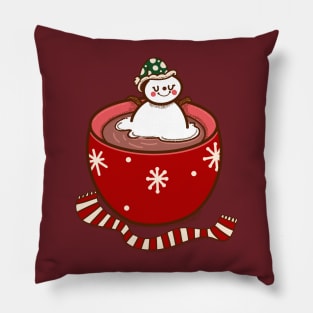 Hot Cocoa Snowman Pillow