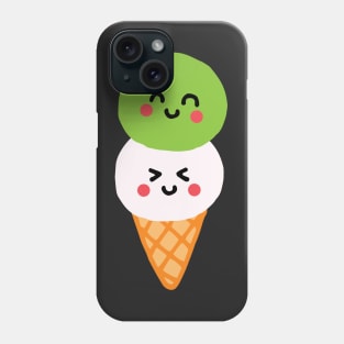 Kawaii Matcha & Vanilla Ice Cream Phone Case