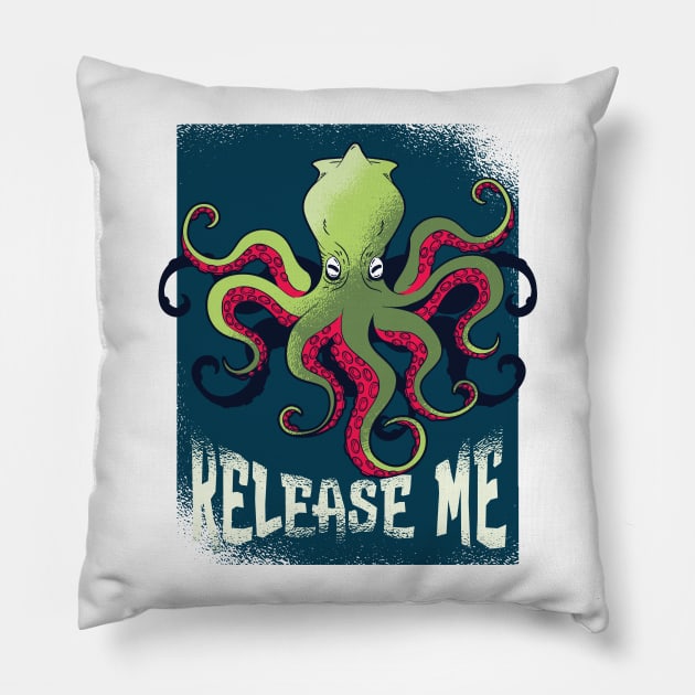 Kraken Release Me Graphic Tee Pillow by vexeltees