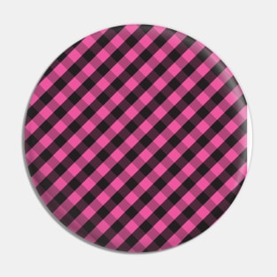 Dark Pink and Black Check Gingham Plaid Pin