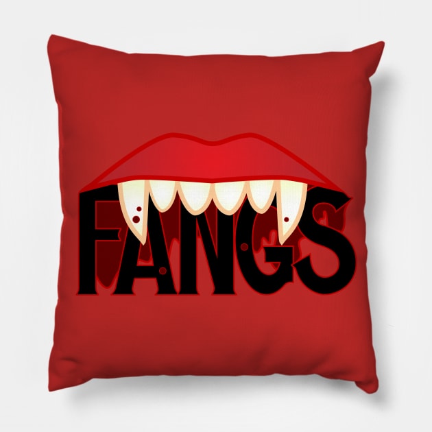 Fangs! Pillow by Jokertoons