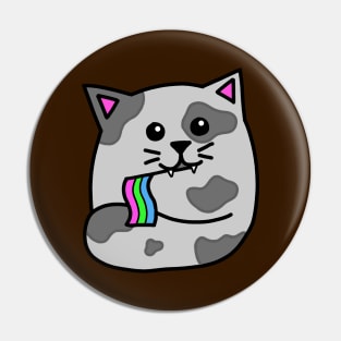 polysexual pride flag cat Pin