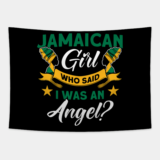 Jamaican Girl I Was An Angel Jamaican Roots Tapestry by Toeffishirts