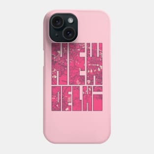 New Delhi, India City Map Typography - Blossom Phone Case