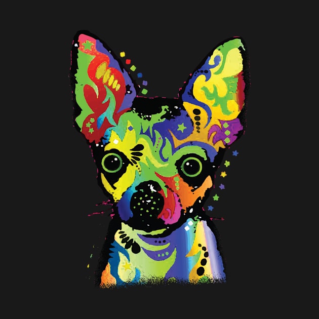 Colorful Abstract Chihuahua Cute Pet Lover Dog Lover by BUBLTEES