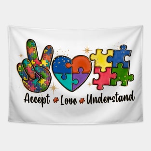 Puzzle Piece Autism Awareness Gift for Birthday, Mother's Day, Thanksgiving, Christmas Tapestry