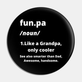 Mens Funpa Definition Funny Grandpa Gift Fathers Day Papa Graphic Pin