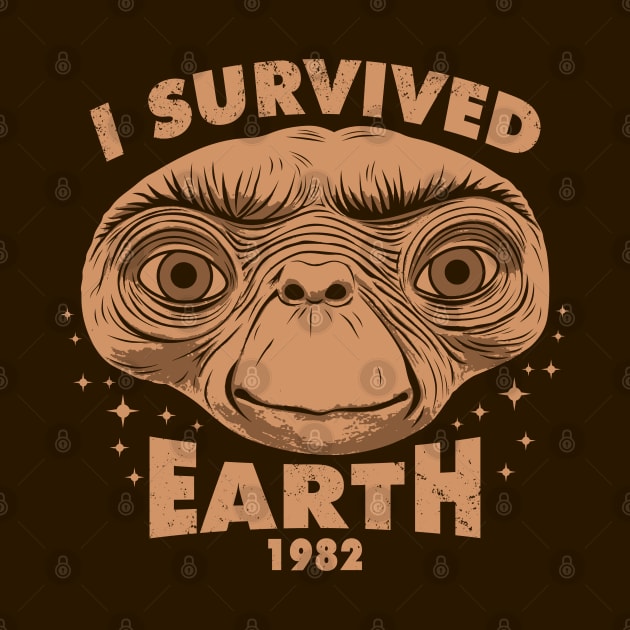 I Survived Earth Funny 80's Alien Movie Meme by BoggsNicolas