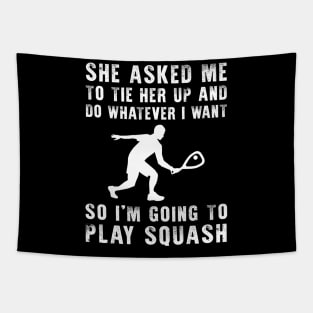 Squash the Laughter: Unleash Your Playful Racquet Skills! Tapestry