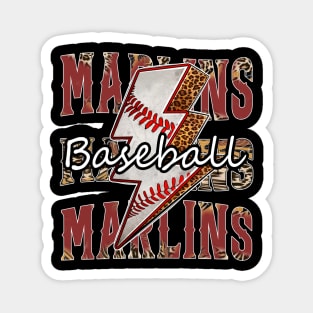 Graphic Baseball Marlins Proud Name Team Vintage Magnet