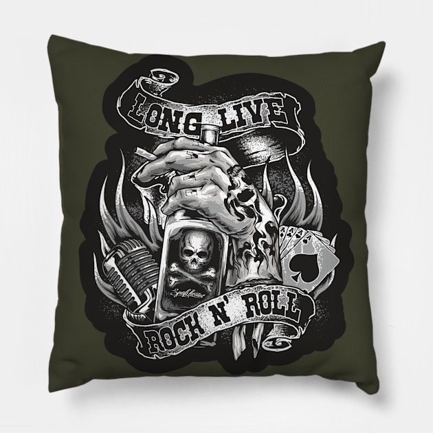 Long Live Rock n'  Roll Pillow by Merilinwitch