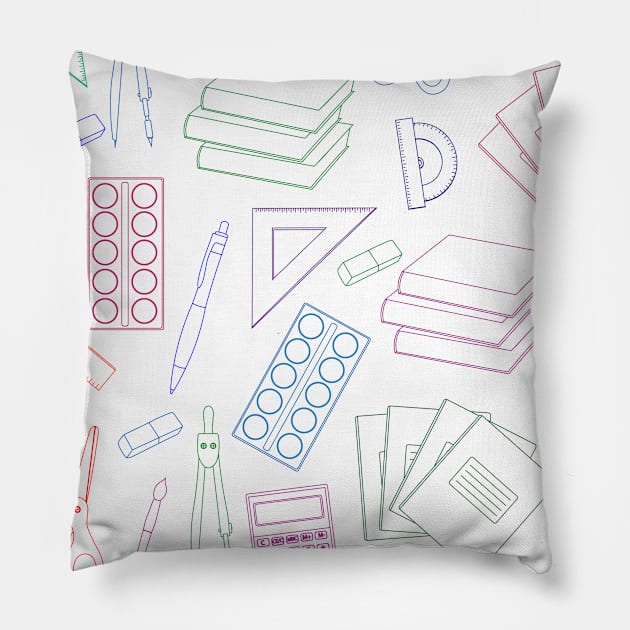 Back to School Patterns Pillow by labatchino