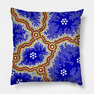 Aboriginal Art - Water Wetlands Pillow