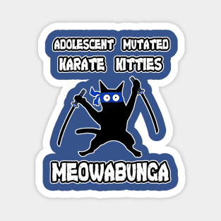 Adolescent Mutated Karate Kitties Blue Magnet