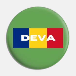 Deva City in Romanian Flag Pin