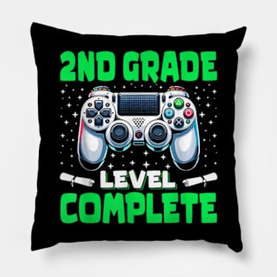 2Nd Grade Level Complete Gamer Of 2024 Graduation Boys Pillow