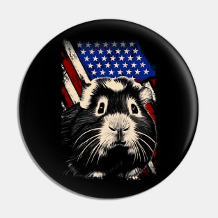 Pocket Piggies Guinea Pig Charm, USA Flag for Pet Devotees Pin