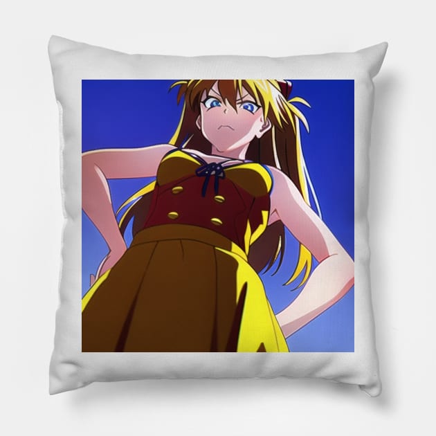 Asuka thinking highly of you Pillow by mindworldz